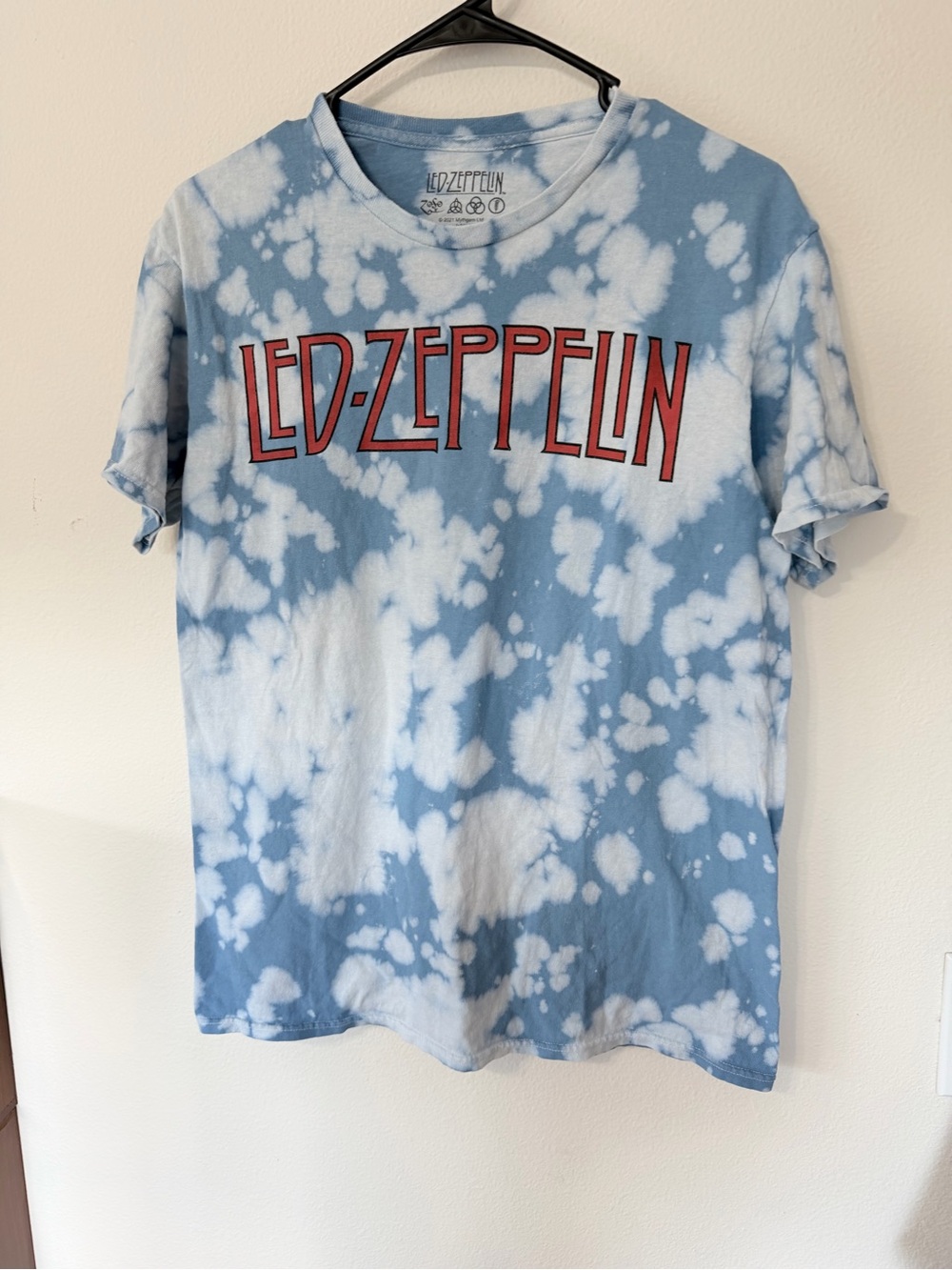 Led Zeppelin Blue Tie-Dye Logo Short Sleeve Tee - Men's